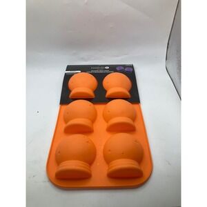 Celebrate It Halloween Treat Mold, Silicone‎ Baking Mold, Sphere, Orange, New
